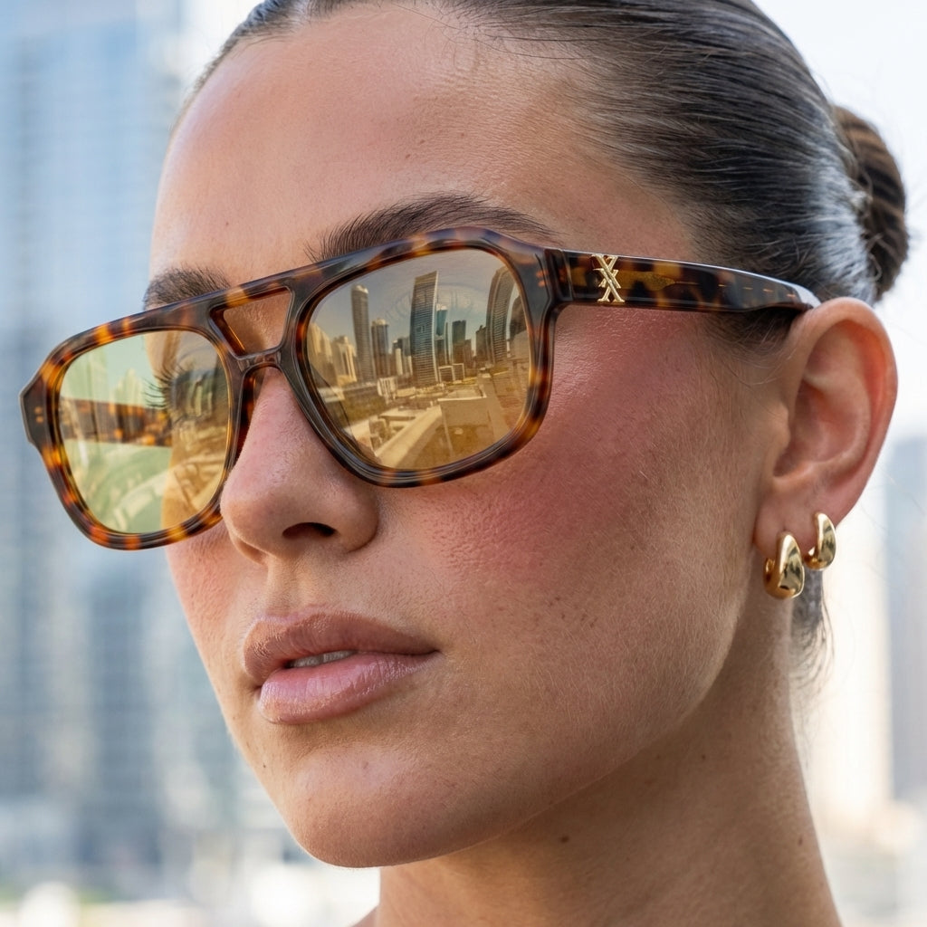 "Adventuress, Gold Tortoise" CHARAXTER Sunglasses
